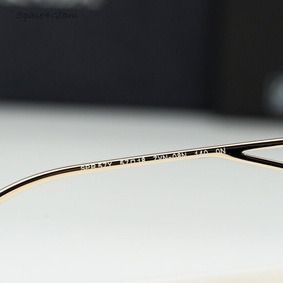 BRAND NEW Prada Women Sunglasses Gold Blue Light Filter Geometric PR57YS ZVN08N - Picture 7 of 10